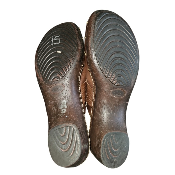 Nickels Soft Leather Clogs Mules Womens 9M Brown Buckle Southwestern Western - Picture 8 of 10